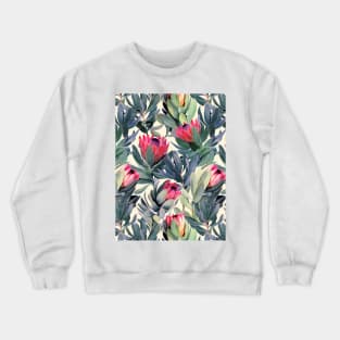 Painted Protea Pattern Crewneck Sweatshirt